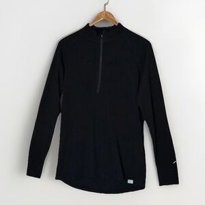 Merino Tech 100% Superfine Merino Wool 320 Men's Black Quarter Zip Gorpcore